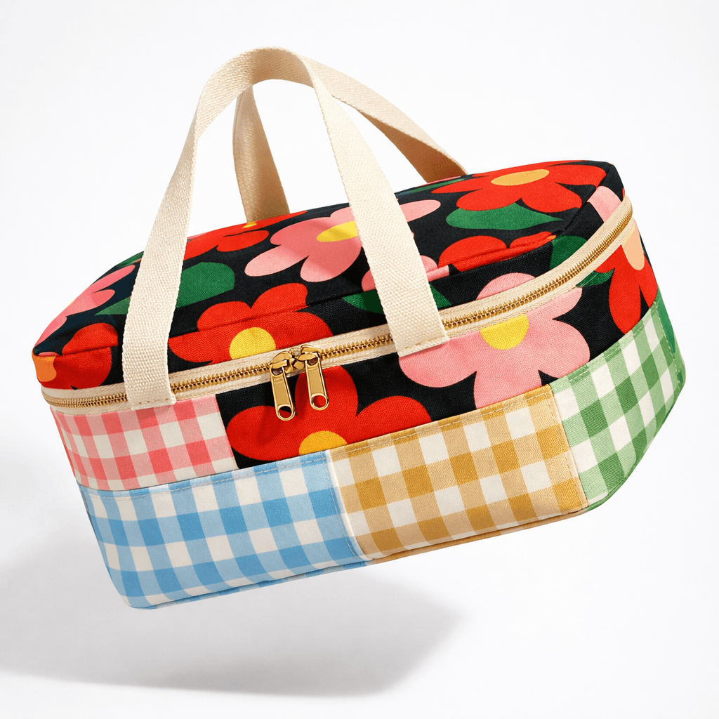 MILDRED floral and gingham insulated carrier